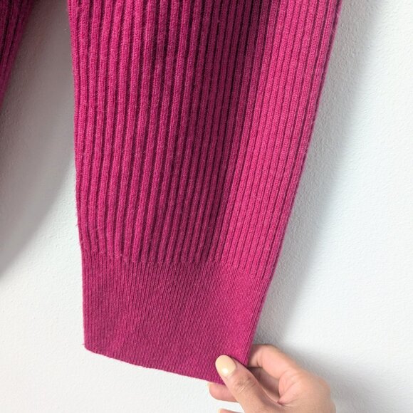 Talbots 100% Cashmere Fuchsia / Magenta V-neck Sweater - Picture 4 of 6